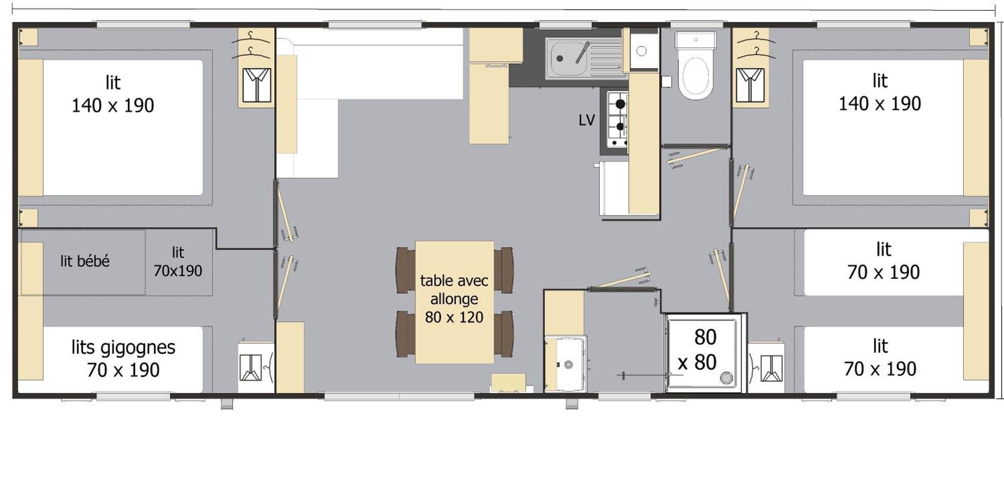 Mobil Home Xxl 4 Chambres - Camping Le Giessen Bassemberg Habitación foto